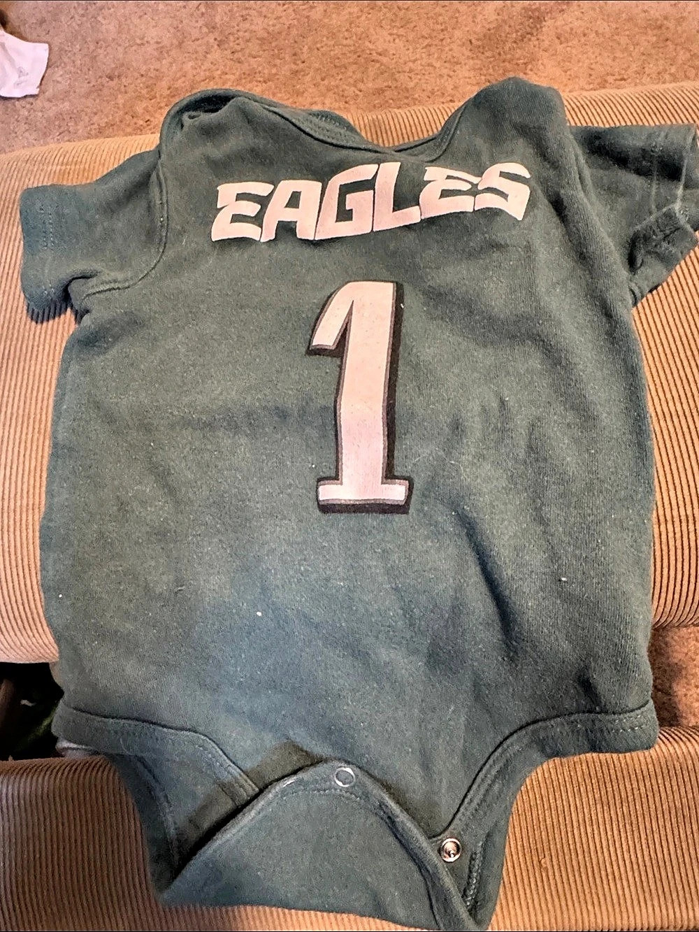 Outer Stuff Eagles #1 Baby Bodysuit Size 6/9M